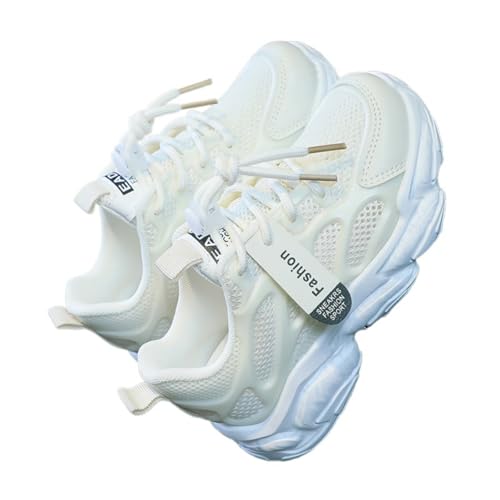 Girls Running Shoes 2025 Summer New Mesh Breathable Sneakers for Kids, Lightweight Sports Shoes with Non-Slip Rubber Sole, Lace-Up Design for School Girls - Main Image