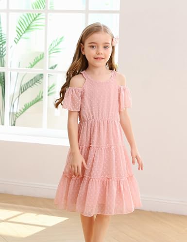 puseky Girls Summer Dress Halter Neck Sundress A-Line Swing Party Dresses for 5-13 Years4