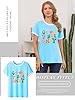 Dresswel Women Good Vibes T-Shirt Flower Graphic Print Tee Shirts Summer Tops(Blue,S) #3