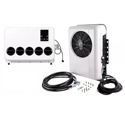 CRLHC 12V Dc RV Air Conditioner, Split A/C Unit, 11000 BTU Fast Cooling Electric Truck Air Conditioner, 12 volt White Air Conditioning, Fit for Van, Truck, Trailer