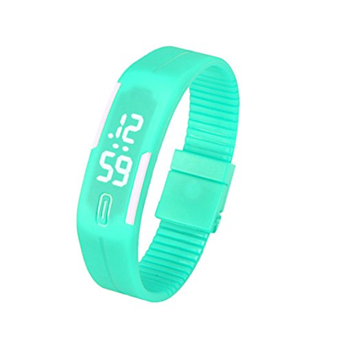 Reloj para hombre de goma LED para mujer Reloj deportivo unisex Fecha Pulsera Reloj digital (E)