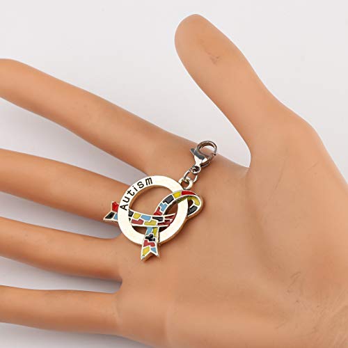 CENWA Colar de fita de autismo, joia de conscientização Asperger presente para mãe autista/professor