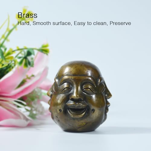 Estatua Cabeza de Buda de Cuatro Caras de Latón Pequeña miniatura 4