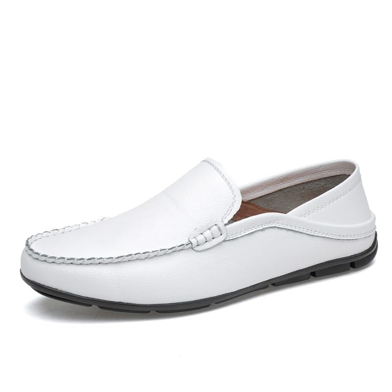 Men's Loafers Round Toe Solid Color Apron Toe Loafer Shoes Resistant Comfortable Flat Heel Wedding Party Slip On