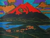 田崎広助朱富士リトグラフ限定200部風景画人気作家富士山文化勲章受章日本芸術院会員