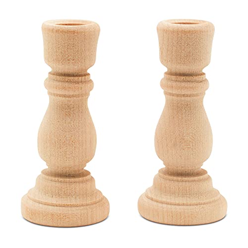 Mini Candlesticks 3 Inches Wood
