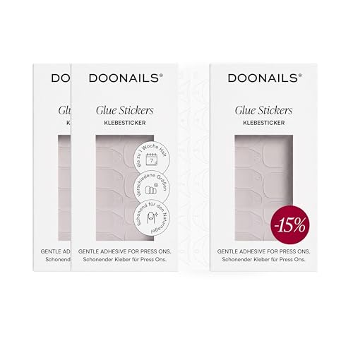 Doonails Glue Sticker Nagel Klebepads Spar-Pack - 3x 180 Stück Klebesticker in 15 Größen Doppelseitiger Nagelkleber für Kunstnägel Press On Nails & Tips Selbstklebende Nagel Aufkleber