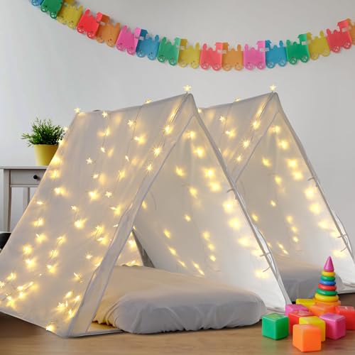 Halloscume 2 Pack Teepee Sleepover Tent with Light String...