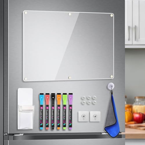 LISSCHANN Acrylic Magnetic Memo Board for Fridge, 16