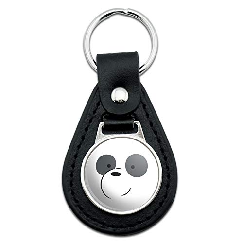 Black Leather We Bare Bears Panda Keychain