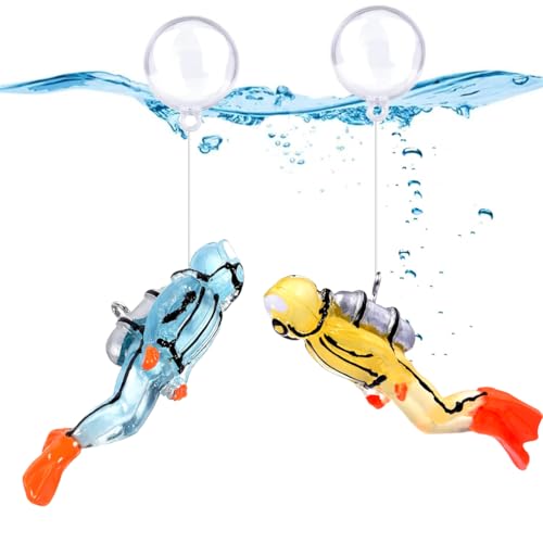 MHYGKTXRA 2pcs Glow-in-Dark Fish Tank Decorations