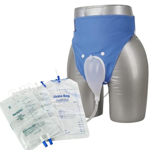 Image of OTICA Urine Collector Set For Elderly Men Reusable Urine Bag | 2 x 1000ml & 1 x 2000ml Reusable Pee Bag | Silicone Urine Catcher With Long Tube | Skin Friendly Pant For Indoor & Outdoor Use