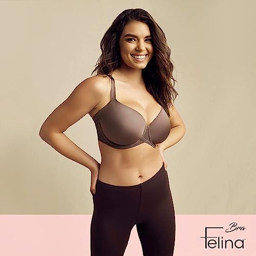 Felina Marvelous Side Smoothing T-Shirt Bra, Tighter Band- Bras For Women, Seamless Bra, Lingerie For Women, Plus Size Bra #TOP5