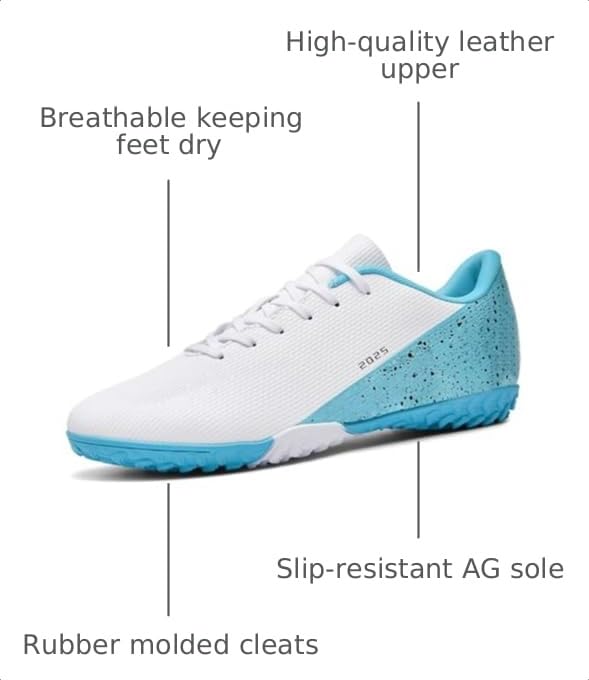 Image of Mens Soccer Cleats Womens Indoor Soccer Shoes Wide Baseball Turf Shoes Adult Youth Rugby Shoes Big Boys Small Spikes AG TF Football Boots