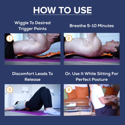 Doctor-Developed, Original Trigger Point Device For Full Back, Neck, Shoulder Pain Relief | Tension Headaches + Migraines | Zero-Stress Neutral Spine | Sitting Or Laying | Expect Deep Pressure #TOP4