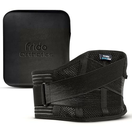 Image of Frido Ultimate Lumbo Sacral Belt For Women & Men | Lumbar Support Belt For Back Pain, Posture, Spine Alignment | Adjustable Straps | Waist Belt For Pain Relief | Black | (M) (30-34 Inches)