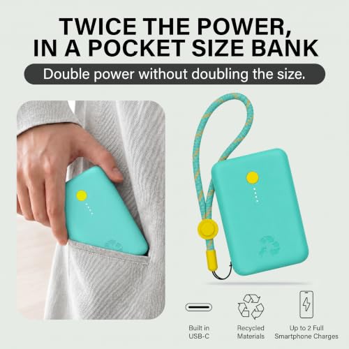 Image of Nimble Champ Portable Charger, 10000mAh Power Bank, 20W Dual USB-C Charging | Compatible with iPhone, Samsung, Tablet, iPad, MacBook, Travel Essential Power Bank with 2ft USB C Cable Included