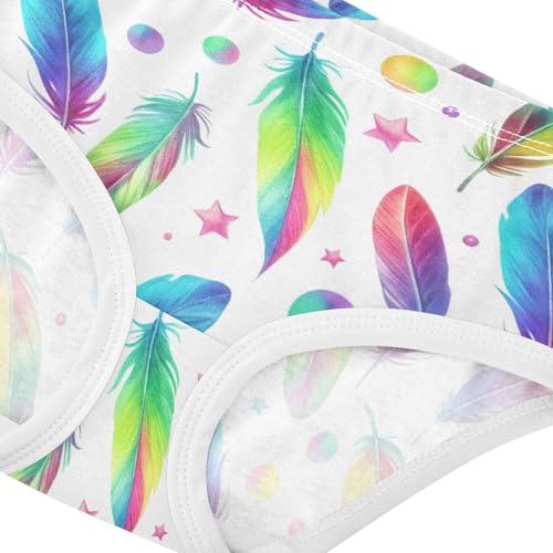 Cotton Toddlers Underwear Floral Watercolor Pastel Feathers Panties for Girl Cartoon Kids Undies Briefs 2t4