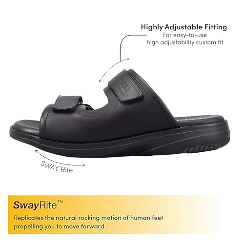 Image of DC2 Auckland Diabetic Sandals for Men | Neuropathy Footwear | High Adjustability | Wide Fit | Seamless Lining | Genuine Leather Sandals