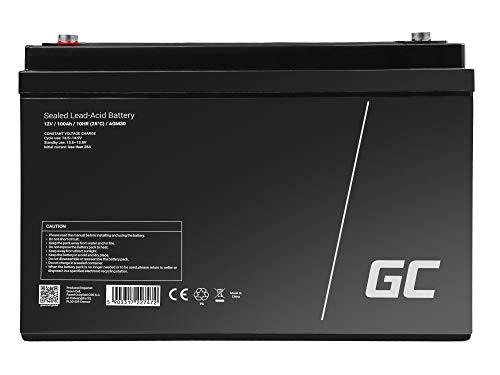 Green Cell Batería AGM VRLA 12V 100Ah - Batería sellada sin Mantenimiento para Sistemas de Alarma, UPS y Dispositivos electrónicos - Alta Durabilidad y Rendimiento confiable