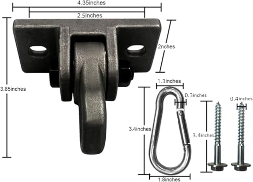 Image of ABUSA Heavy Duty White Metal Color Swing Hangers Screws Bolts Included Over 5000 lb Capacity Playground Porch Yoga Seat Trapeze Wooden Sets Indoor Outdoor (4 Pack)
