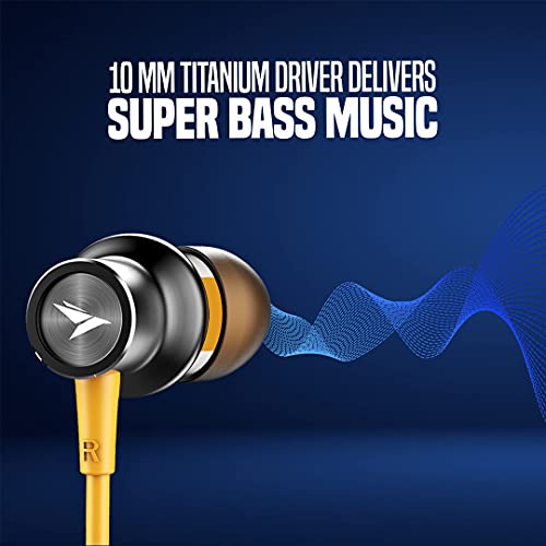 Image of MOZU Flexiband 251 Wireless Bluetooth in Ear Neckband Earphone with Mic (Honey Yellow)