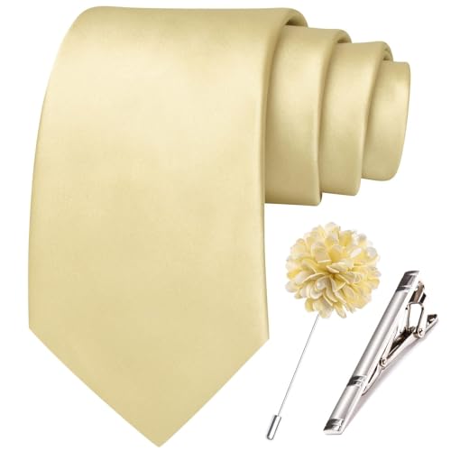 Image of Hi-Tie Men's Extra Long Solid Satin Tie Set 63 Inch /70 Inch Formal Necktie