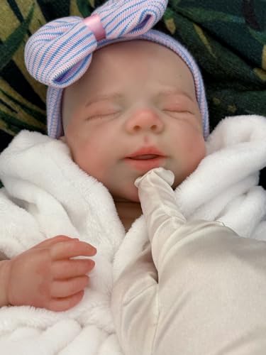 Muñeca bebé silicona realista 45 cm boca abierta miniatura 6