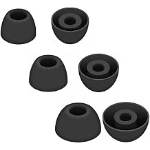 Graphite Replacement Earbuds Tips Eartips Compatible with Galaxy 2 Pro Ear Buds, 3 Pairs 3Sizes Black Soft Silicone Earbud Ear Tip S/M/L 7233pb