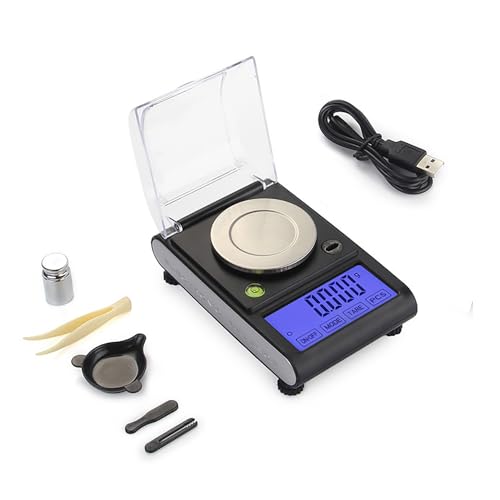 Bascula Precision 0.001g,Balanza De Bolsillo De 50 Gramos,Balanza Analítica Electrónica,Innovadora Pantalla Táctil,Ideal Para Mediciones De Alta Precisión En Ciencia, Cocina, Joyería, Oro, Plata, Etc.