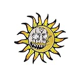 Sun Embroidery Patch DIY Punk Skull Embroidery Fabric Patch Skull Face Sun Flower with Back Patch Adhesive for Denim Jacket Shirts Backpacks