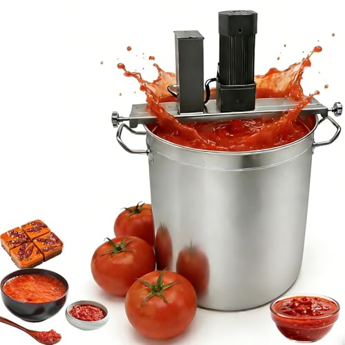 Máquina agitadora de alimentos eléctrica multiusos, equipo for freír condimentos de olla caliente de acero inoxidable con raspador de 4 cuchillas, for sopa, salsa de chile, bebidas