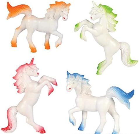 Neliblu 3" Enchanted Unicorns - Vinyl Unicorn Toys, 1 Dozen, Assorted Colored Unicorn Toy Figures, for Kids, Parties, Toys, and Gifts