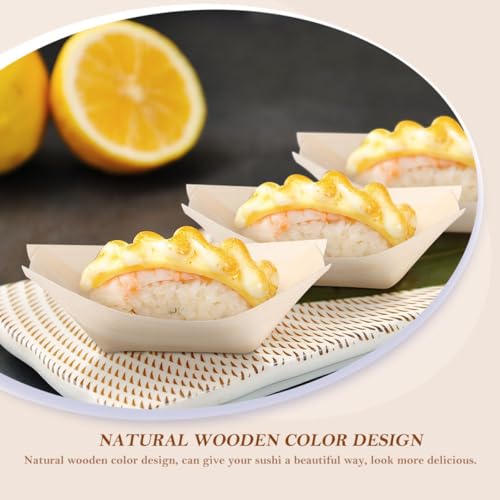 Plato de sushi y bandeja multiusos de madera sintética 6 pulg miniatura 4