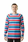 Cosplaya Striped Long Sleeve Rainbow Shirt for Mens - Vintage Men Women Teens Retro Cosplay Halloween Costumes, M