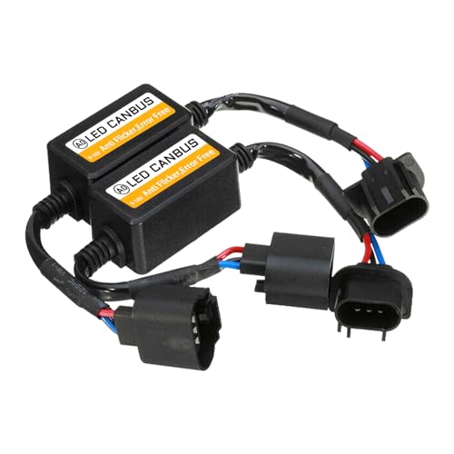 MLAHUIER 2PCS Car LED Headlight Canbus Decoder H13/9008 Blinker Resistor Warning Error Fault Decoder to Fix Bulb Switch Problem Universal LED Light System Anti-Flicker Harness Adapter