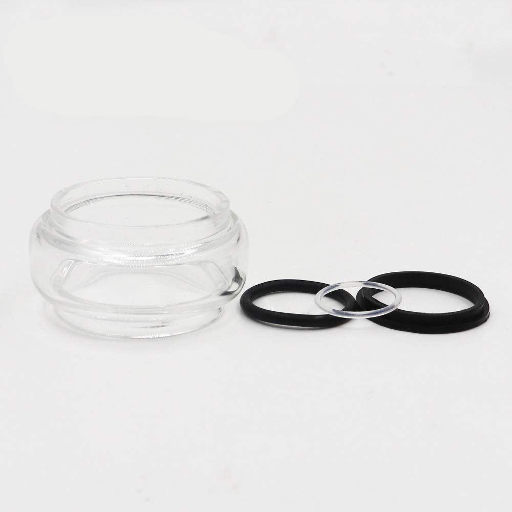 RUILUL Stick V9 Max Fat Glass Tank Clear Rainbow and Silicone Seals Replacement Gasket O Rings (Clear Tank + Black Oring)
