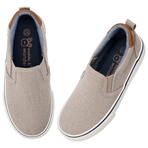 waddle wonder Toddler Slip on Shoes for Boys & Girls, Kids Canvas Loafers, Casual Walking School Sneaker