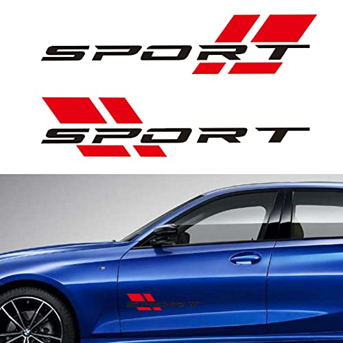Zhizhong Car Sport Decal,16 Inch Vinyl Sticker Fit For All Cars Side (Black Red) #TOP1