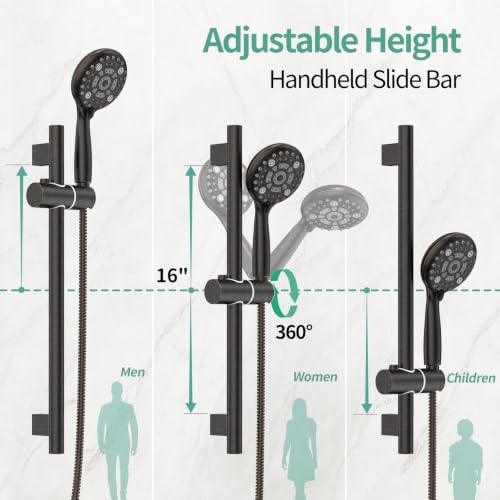 Image of SR SUN RISE 10 inch Shower Faucet Set with Shower Slide Bar,Oil Rubbed Bronze