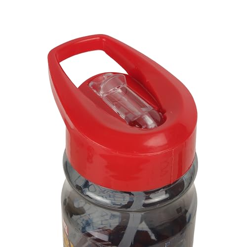 Image of Marvel Avengers Spider-Man Kids Water Bottle with Straw 500ml | BPA-Free Red & Grey Plastic Water Bottle for Kids | Spider man Water bottle for school kids | AZ2022-02