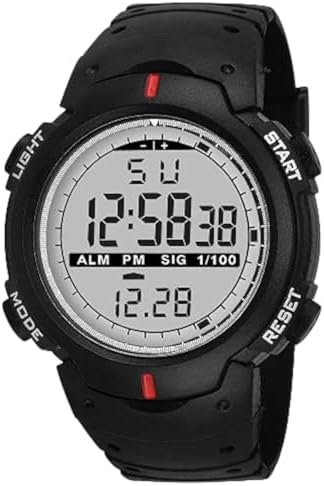 Emartos Rubber Digital Men's & Boy's Watch (Grey Dial Black Colored Strap)