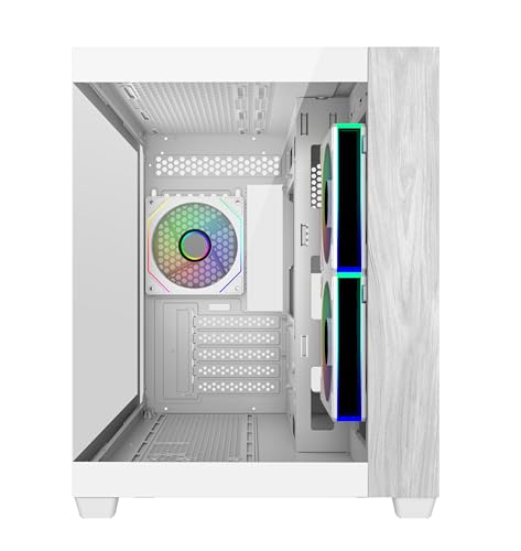 Image of Cooler Master Elite 481 Wood Computer Case- White |3 X Pre-Installed Reverse Argb Fans|Upto 360mm AIO Support| mATX Motherboard Support | RTX 50 Series Upto 410mm |Type C Connector | Fish Tank Case