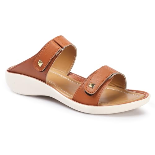 Image of LENSBURY Women Stylish Sandals Heel Flats Slip on Slippers I Stylish and Casual I Comfortable & Lightweight I LBFL52