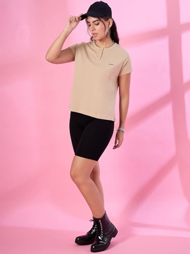 Image of CUPID Women Comfortable Cotton Round Neck Half Sleeve Casual T-Shirt, Sleep, Night, Yoga, Daily Gym n Lounge Wear Short Tee /Top for Girls