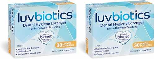 Probiotiques buccaux anti-haleine et gencives saines, pastilles xylitol Luv Biotics au citron