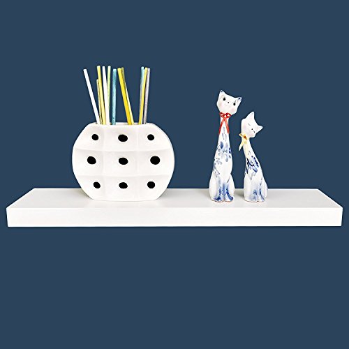 WELLAND Chicago Floating Wall Shelves, 36 Inches, White