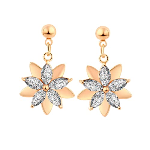 Boucles d'oreilles fleur moissanite or pour sublimer vos tenues quotidiennes et soirées