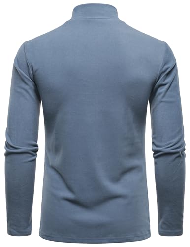 Men's Mock Turtleneck Micro Fleece Sweater Stretch Slim Fit Long Sleeve Thermal Base Layer for Cold Weather3
