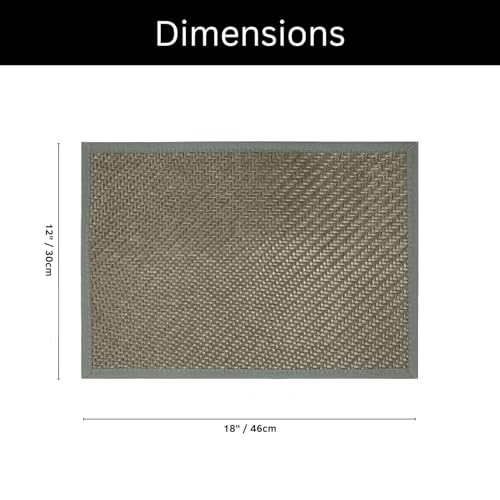 Image of Amazon Brand - Umi PVC Vinyl Basket Design Placemat STBT001 | Heat Resistant, Wipe Clean, Anti-Skid Table Mats for Dining Table, Kitchen & Home Decor (30x45 CM Grey Set of 6)